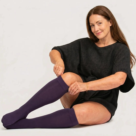 Dark Purple Compression Socks — main view
