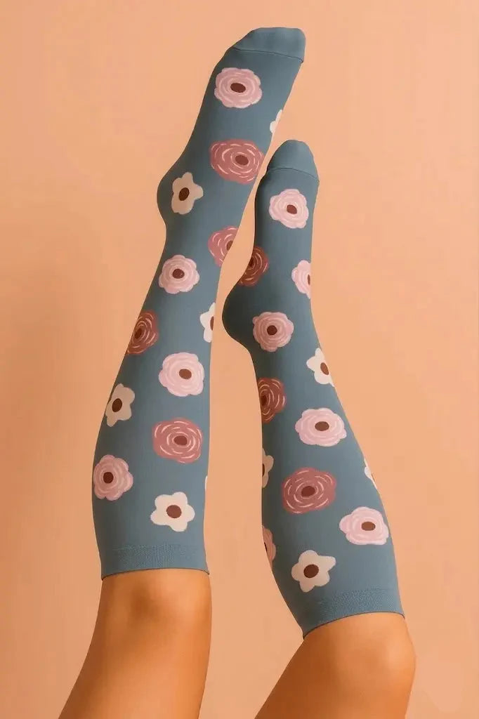 Compression Socks Flowers Grey — product image 2