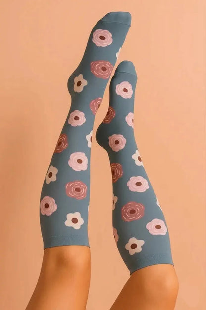 Compression Socks Flowers Grey — product image 2
