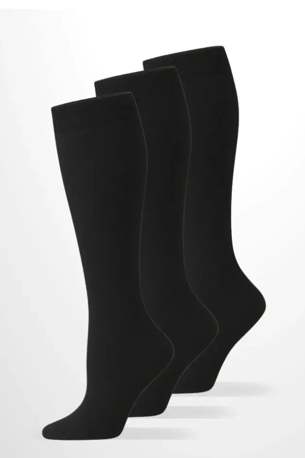 Black 3-Pack Compression Socks — main view