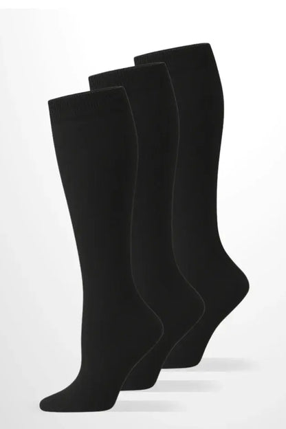 Black 3-Pack Compression Socks — main view