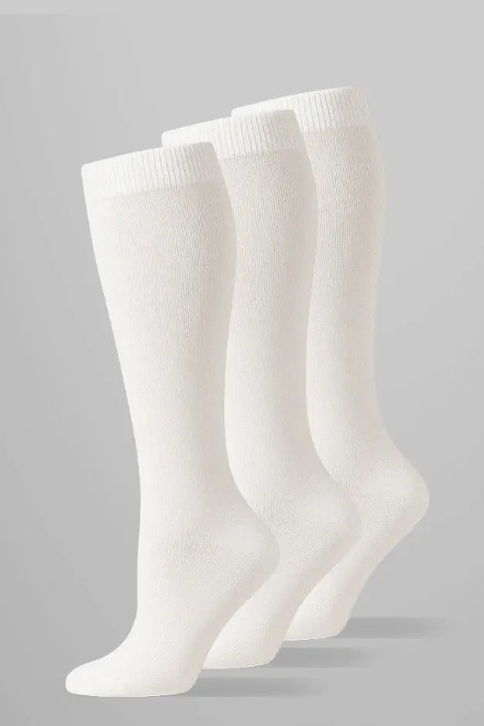3-Pack White Compression Socks — main view