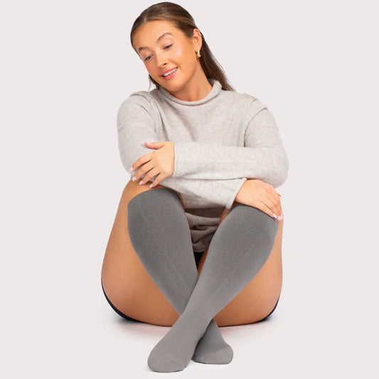 Light Grey Compression Socks — main view