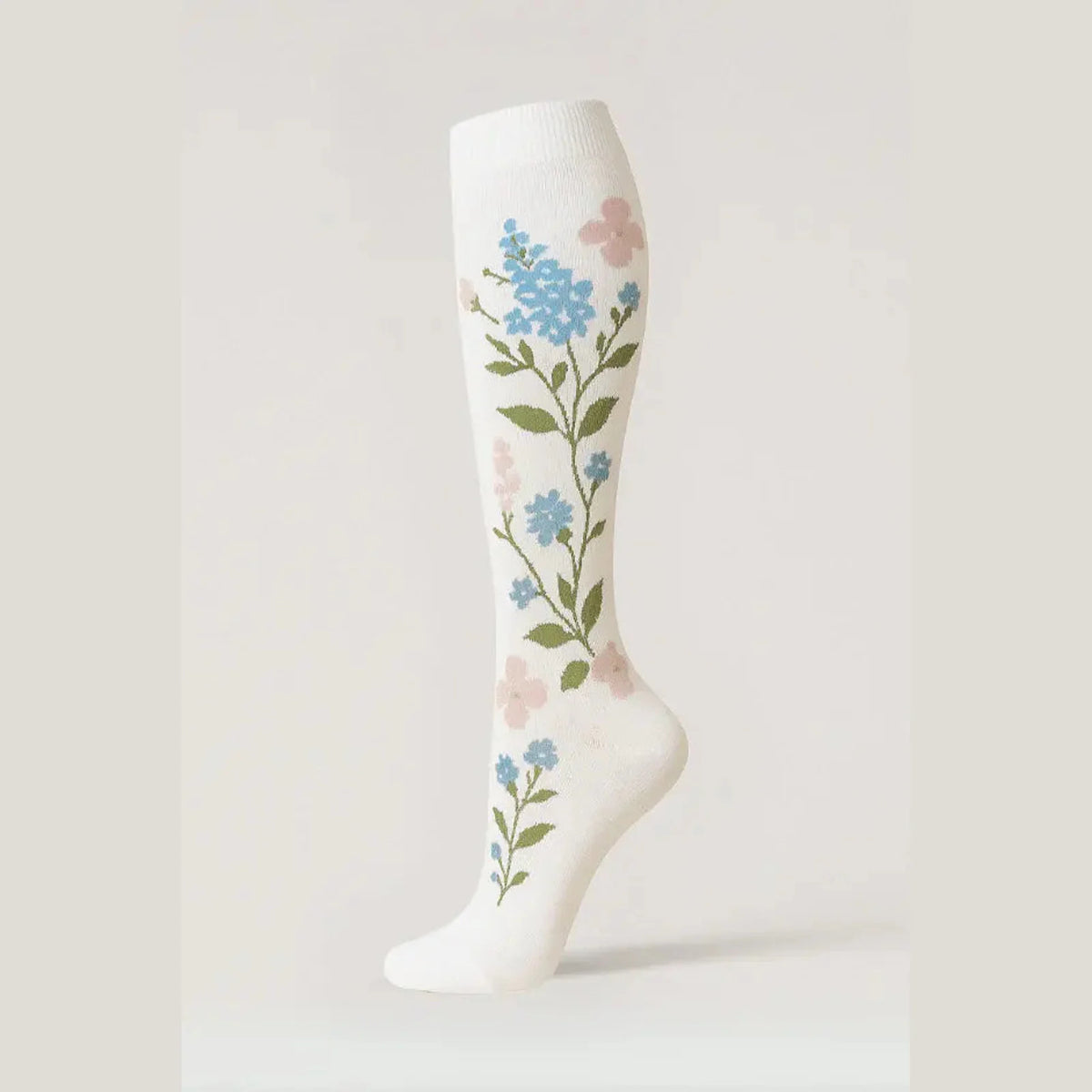 Calcetines de compresión Blancos con Flores — imagen del producto 3