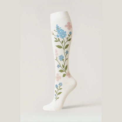 Calcetines de compresión Blancos con Flores — imagen del producto 3