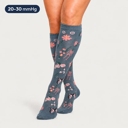 KIMA — Flowers Azul Marino — 20-30 mmHg