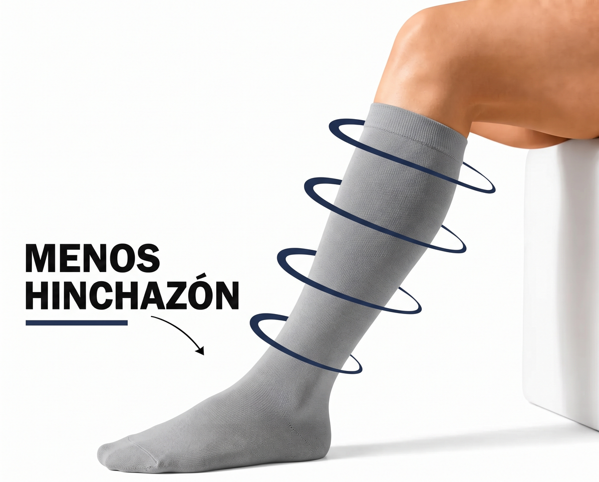 Calcetín de compresión de bambú KIMA para hombre en gris claro