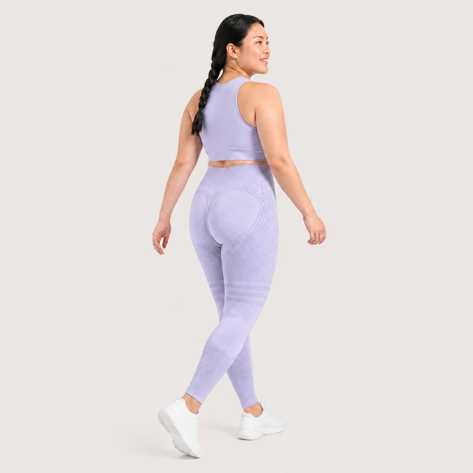 KIMA™ SculptActive 3D shaping leggings — Light Blue — rear view