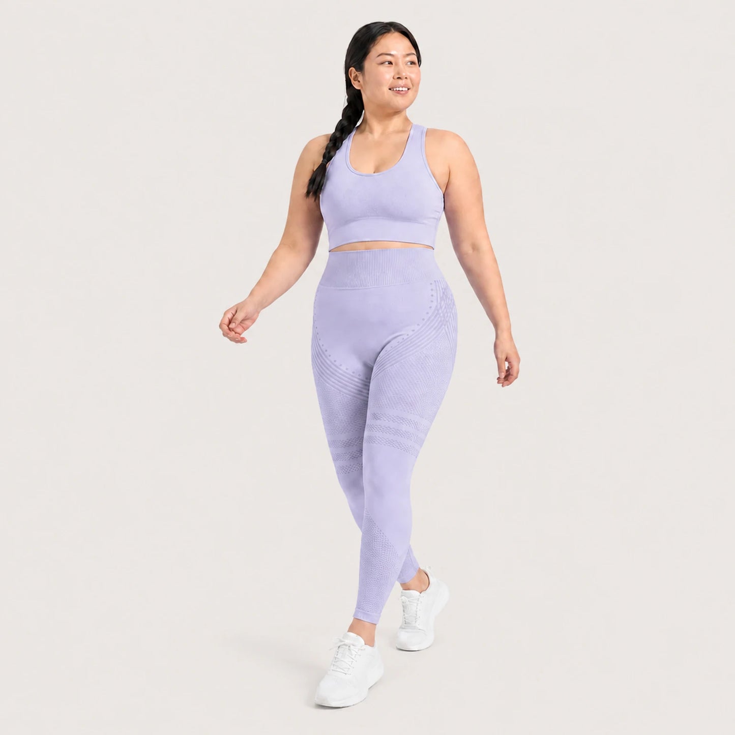 KIMA™ SculptActive 3D shaping leggings — Light Blue — front view