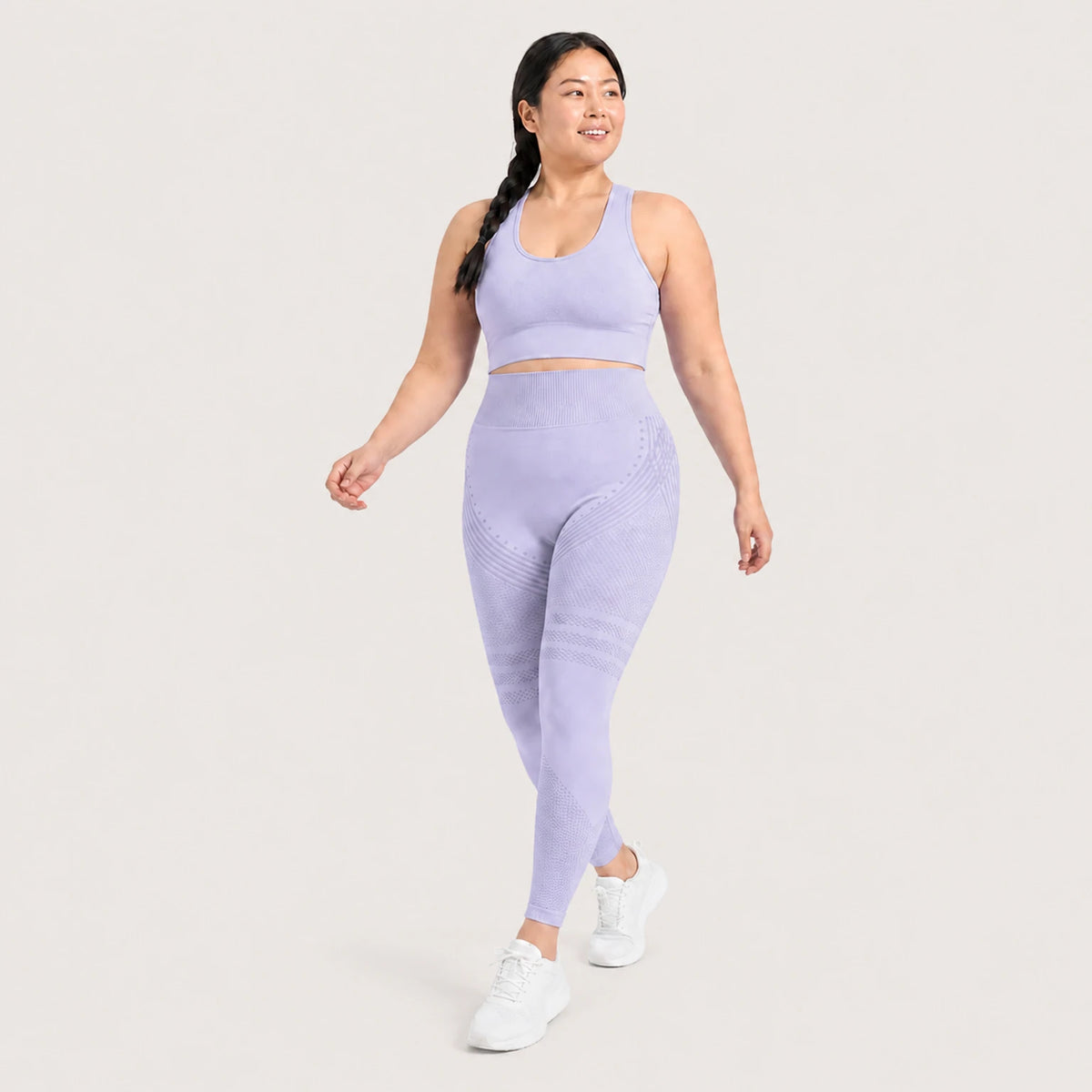 KIMA™ SculptActive 3D shaping leggings — Light Blue — front view