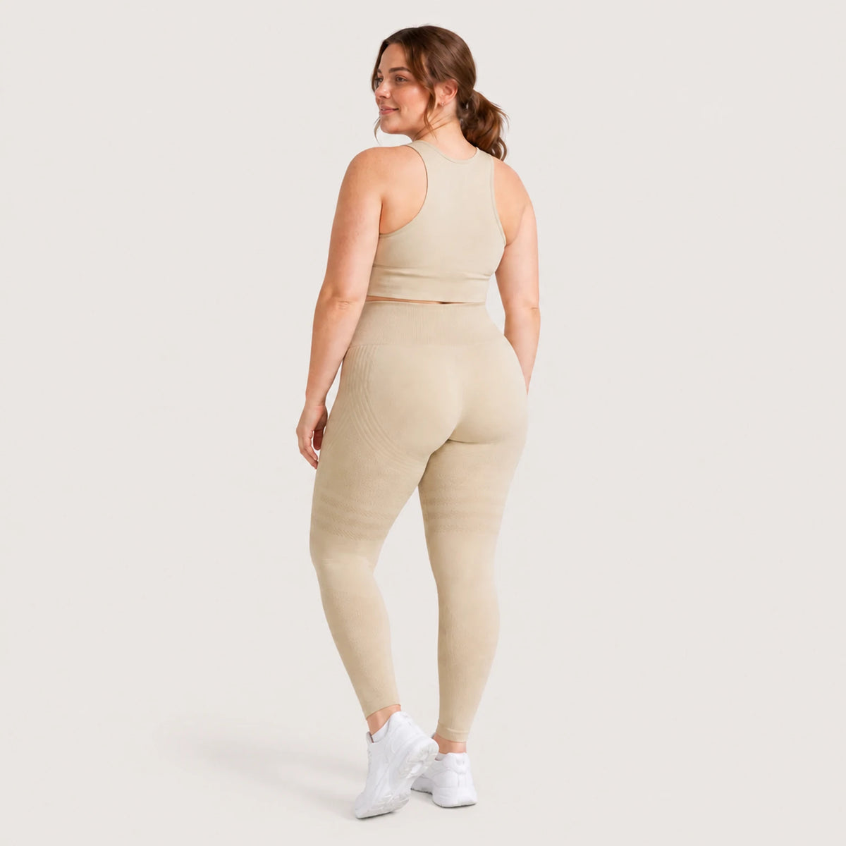 KIMA™ SculptActive 3D shaping leggings — Beige — rear view