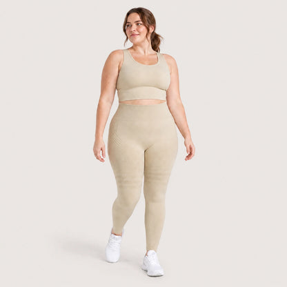 KIMA™ SculptActive 3D shaping leggings — Beige — front view