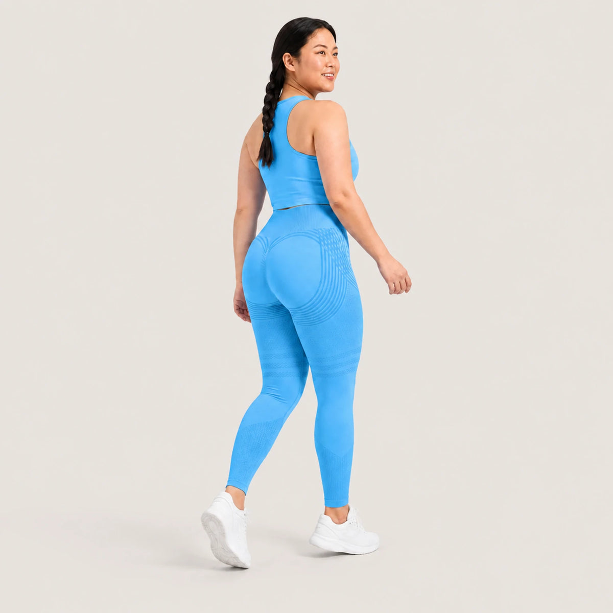 KIMA™ SculptActive 3D shaping leggings — Sky Blue — rear view