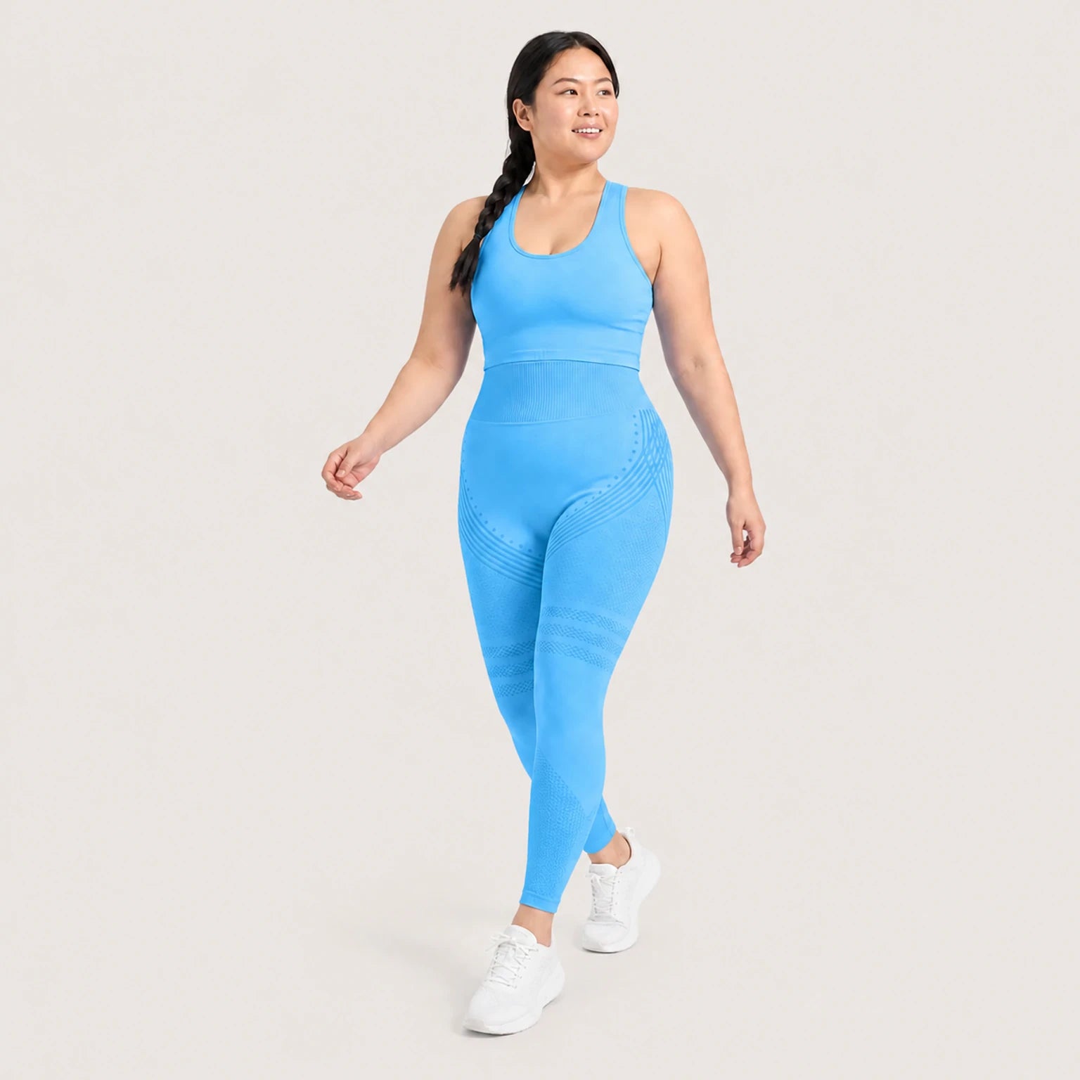 KIMA™ SculptActive 3D shaping leggings — Sky Blue — front view