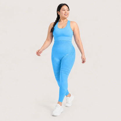 KIMA™ SculptActive 3D shaping leggings — Sky Blue — front view