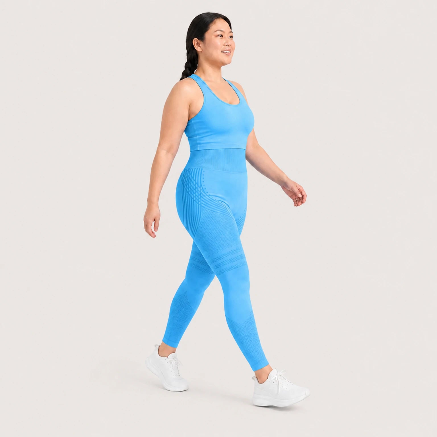 KIMA™ SculptActive 3D shaping leggings — Sky Blue — side view