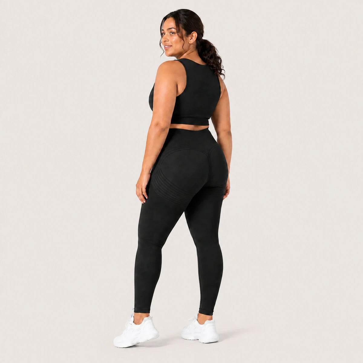 KIMA™ SculptActive 3D shaping leggings — Black — rear view