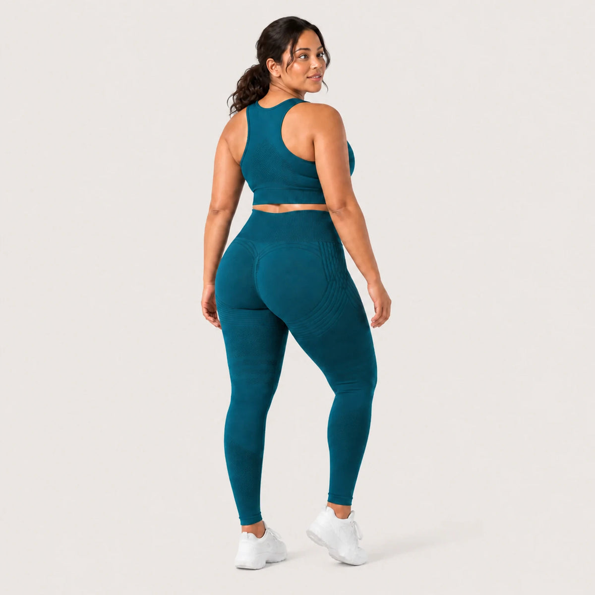 KIMA™ SculptActive 3D shaping leggings — Turquoise — rear view
