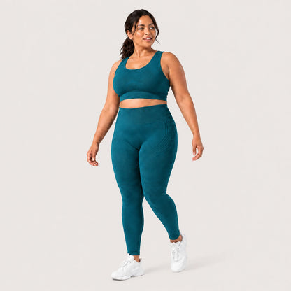 KIMA™ SculptActive 3D shaping leggings — Turquoise — front view