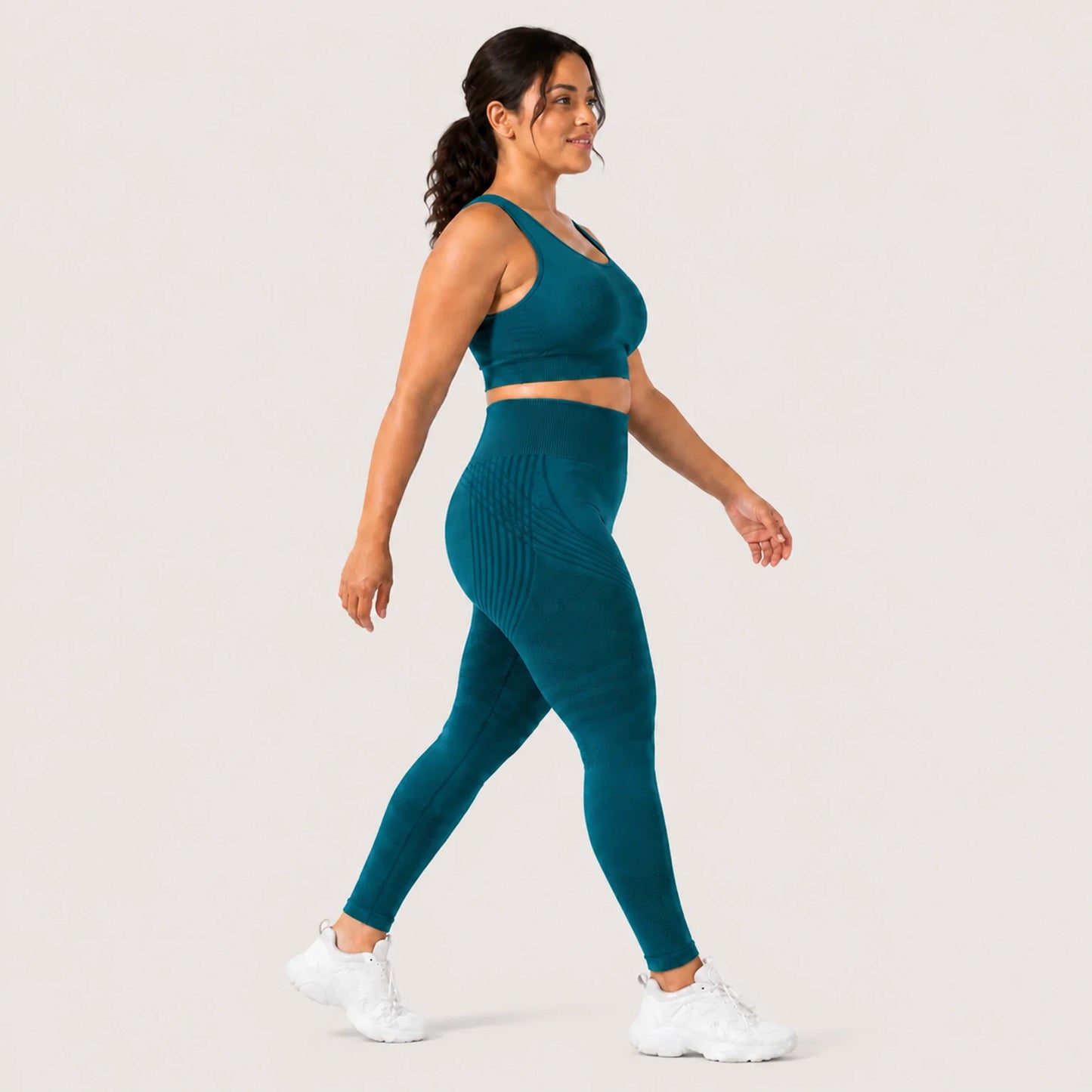 KIMA™ SculptActive 3D shaping leggings — Turquoise — side view